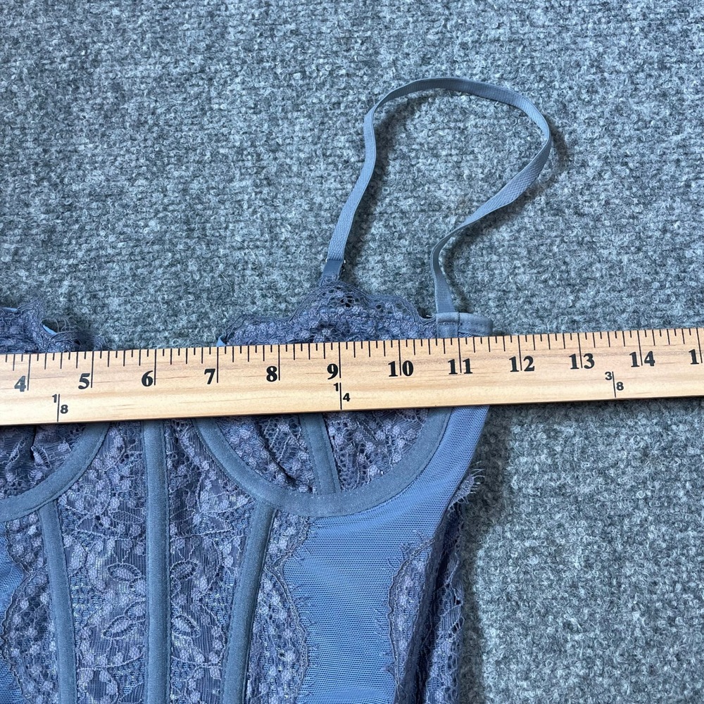 Out From Under Corset Top Women Small Blue Lace Mesh Bustier Urban Outfitters - Picture 3 of 8